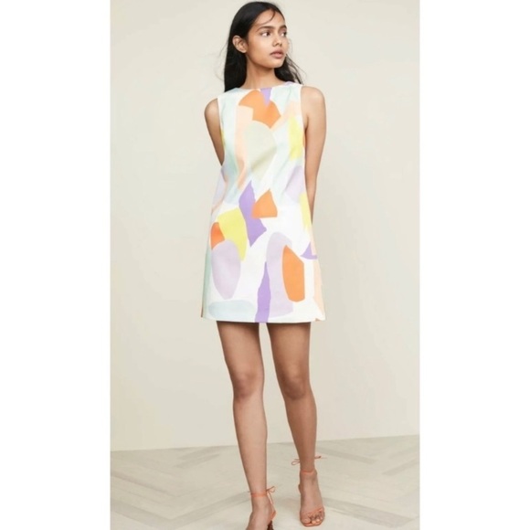 Alice + Olivia Clyde Printed Geo Collage A-Line Shift Dress NWOT - Picture 12 of 13